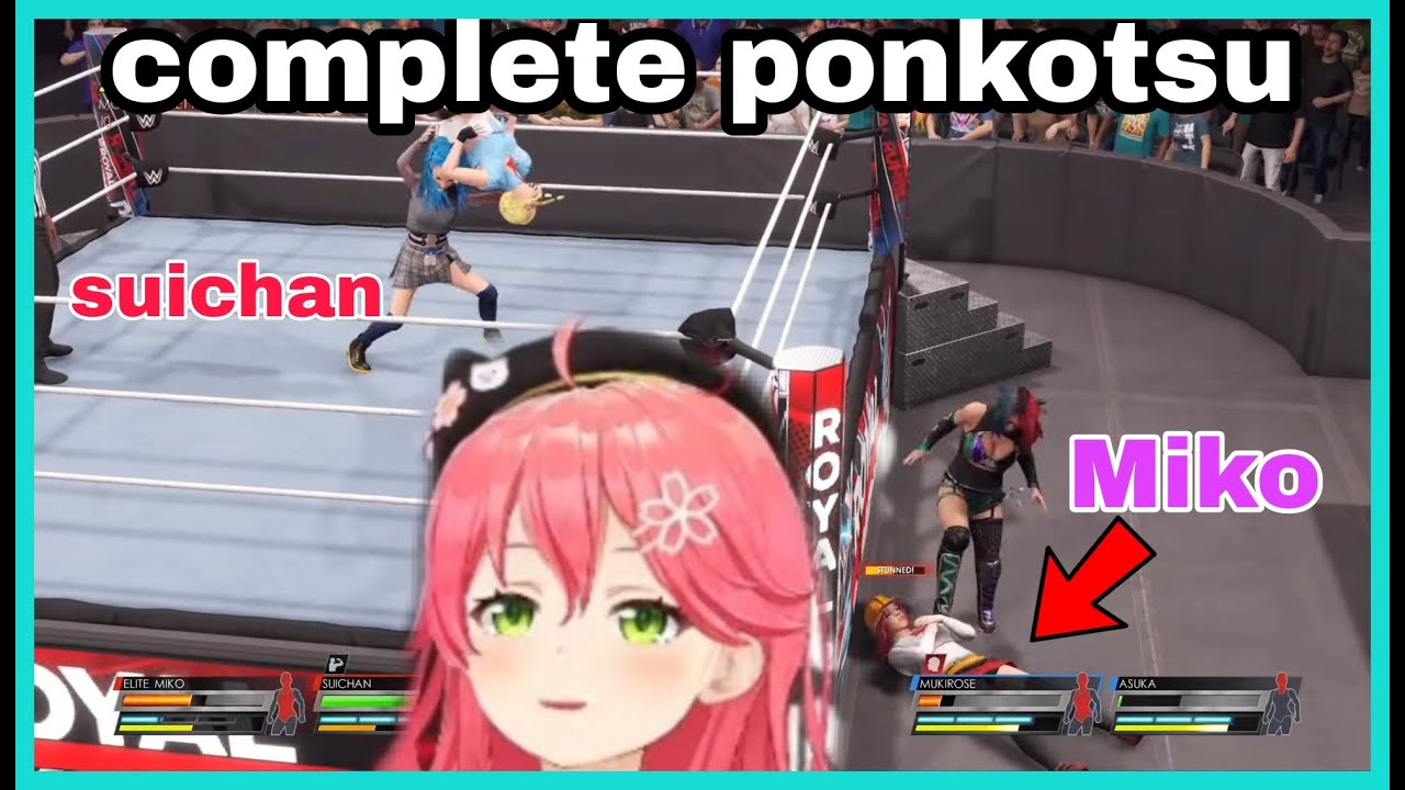 Miko Being Completely Useless While Suichan Winning The Game | WWE2K22  [Hololive/Eng Sub]