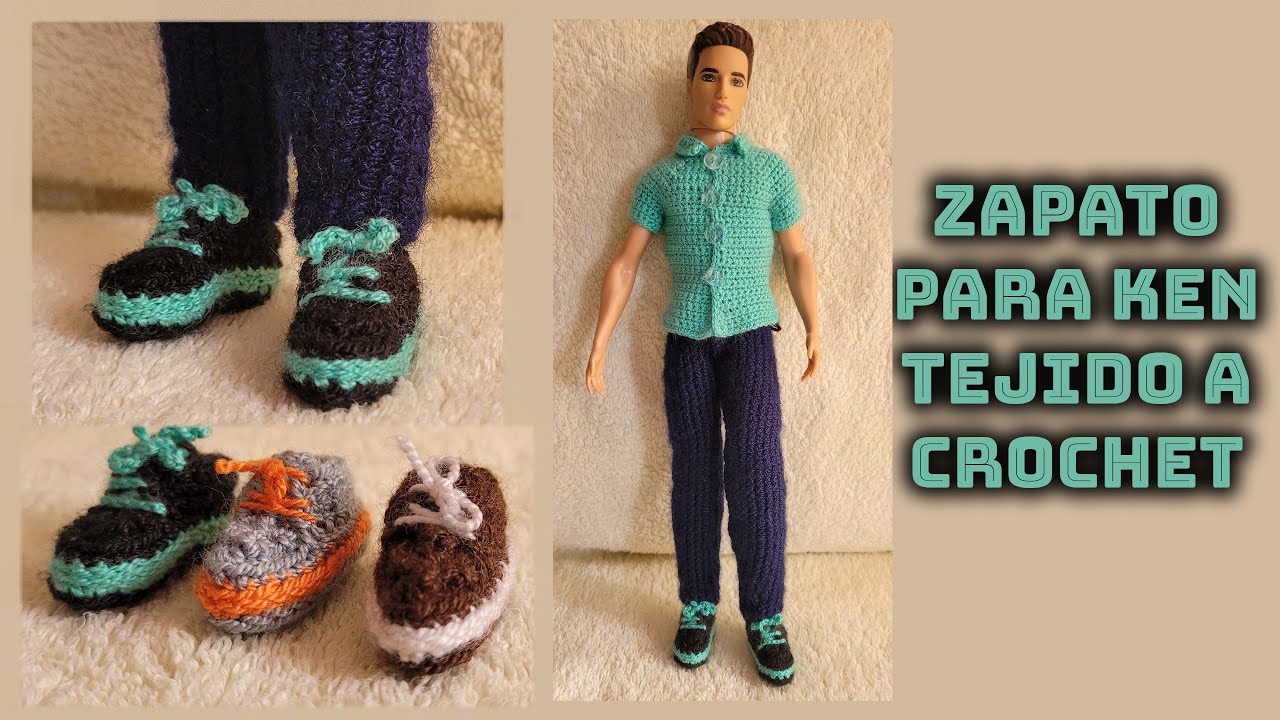 ZAPATOS PARA MUÑECO KEN TEJIDO A CROCHET || PASO A PASO