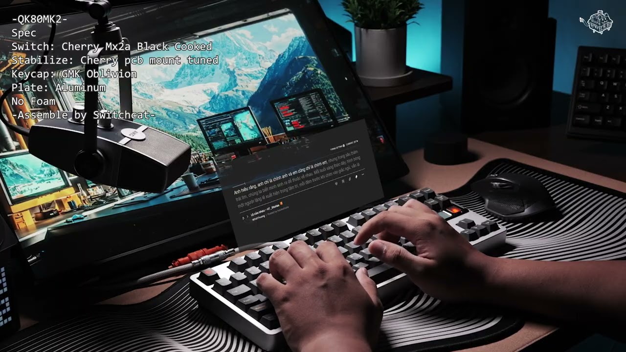 -Qk80Mk2 - Cherry Black Mx2a - Gmk OBLIVION - Typingsound-