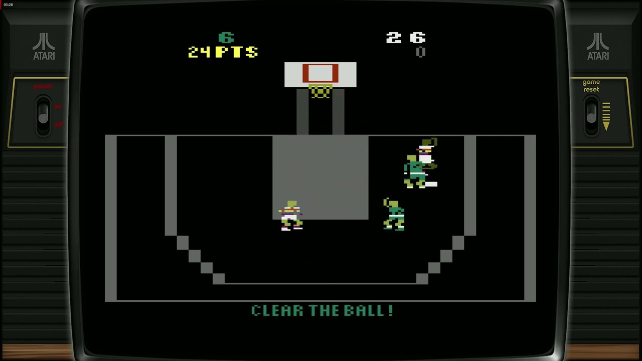 Double Dunk (Atari 2600) Gameplay | Classic 2-on-2 Basketball Action (1989)