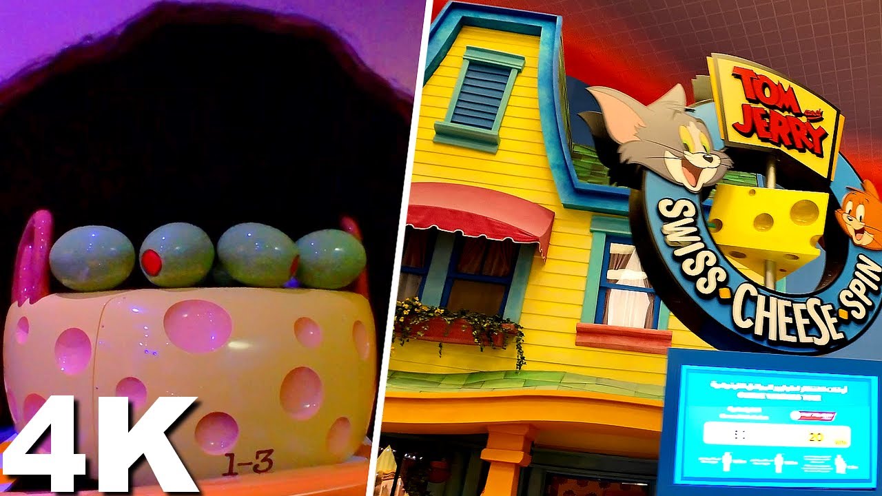 Tom and Jerry Swiss Cheese Spin [On-Ride with Queue 4K POV] - Warner Bros. World Abu Dhabi