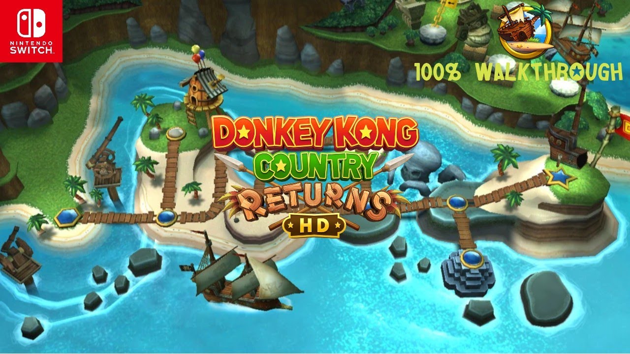 Donkey Kong Country Returns HD - Beach (100% Walkthrough) | (Nintendo Switch) (Original Mode)