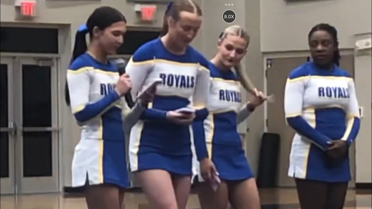 The First Academy Cheer pep rally, senior’s speeches 
