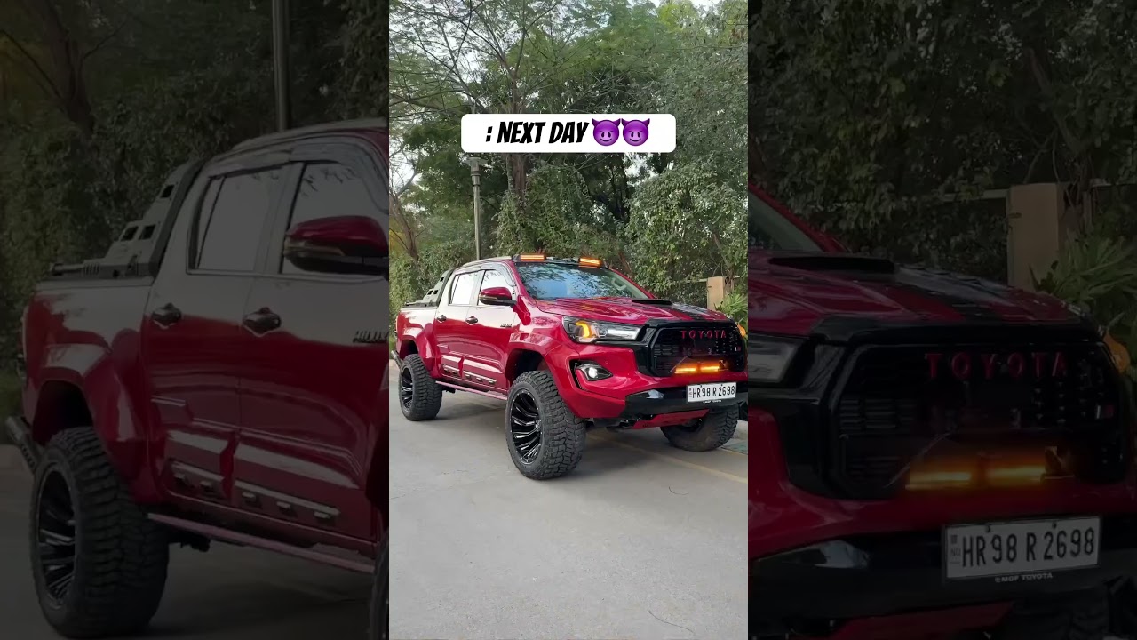 Day 1 vs Day 2 ✅ Before vs After ✅#hilux #automobile #modifiedhilux #dreamcar #supercars #4x4 #mods