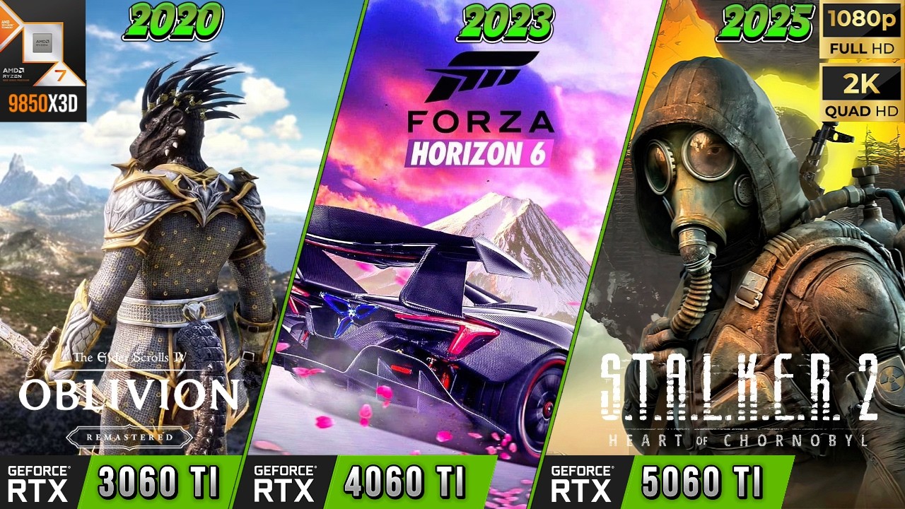 Nvidia Geforce RTX 3060 Ti vs RTX 4060 Ti vs RTX 5060 Ti Comparison with 12 Games, on 1080p & 1440p,