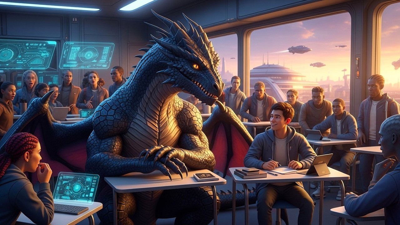 The Dragon Student Used to Being Invisible — Until a Human Student Choose the Empty Seat Beside Him