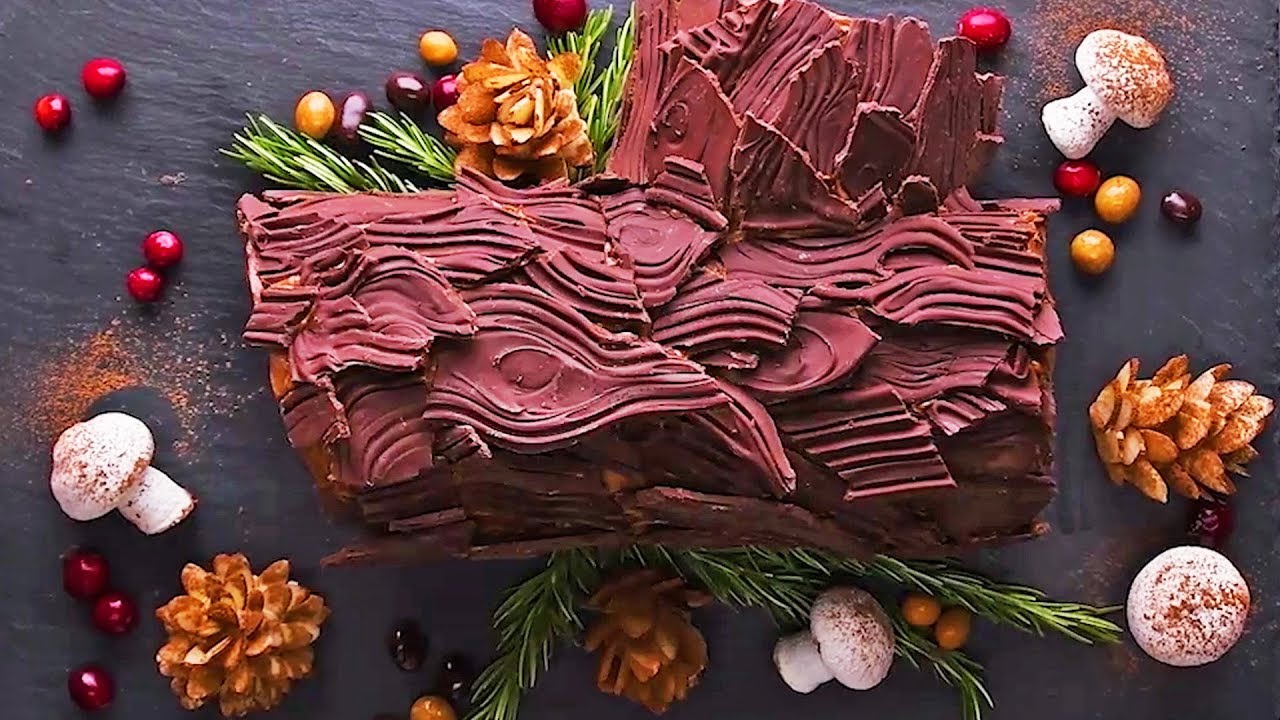 EASY Yule Log Cake Recipe | Christmas Dessert | Christmas Cake Recipe By So Yummy