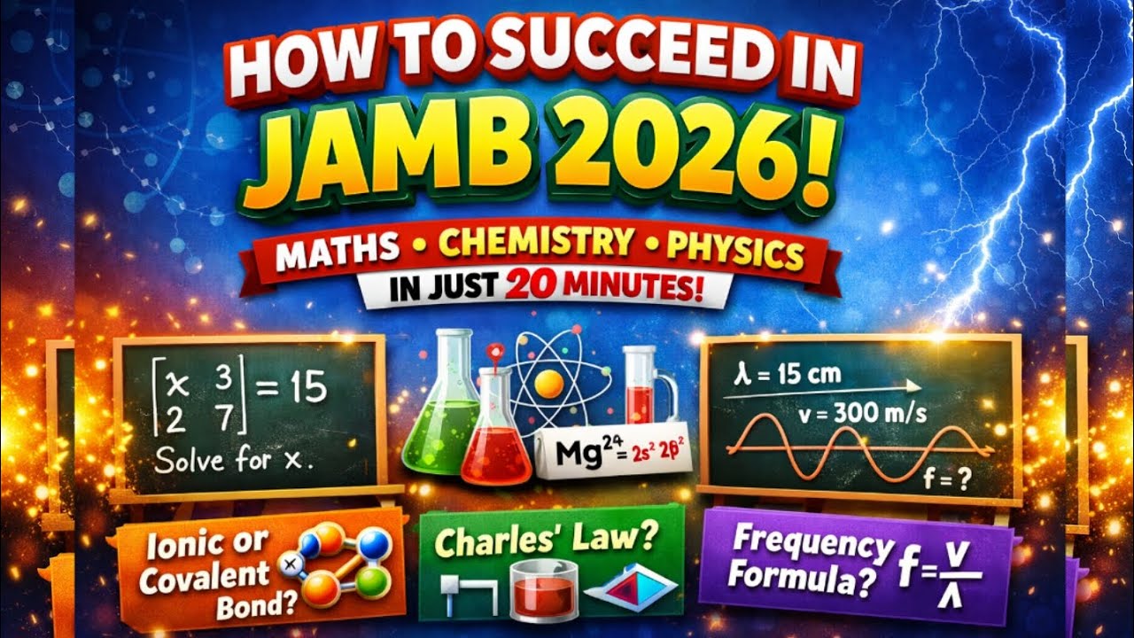 JAMB 2026, Simple trick and approach | Mathematics, Chemistry & Physics  Explained fast in 20mins