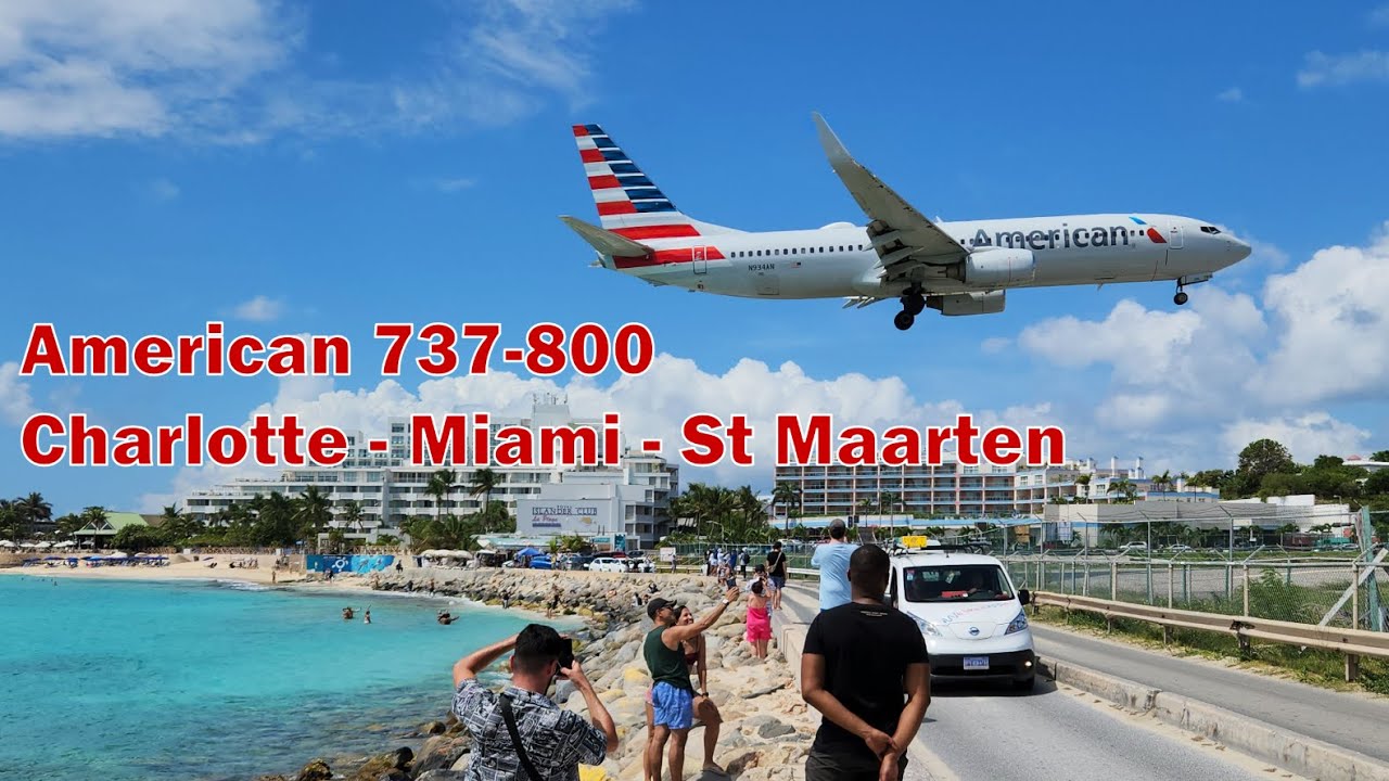 AMERICAN Boeing 737-800 | Charlotte to St. Maarten via Miami