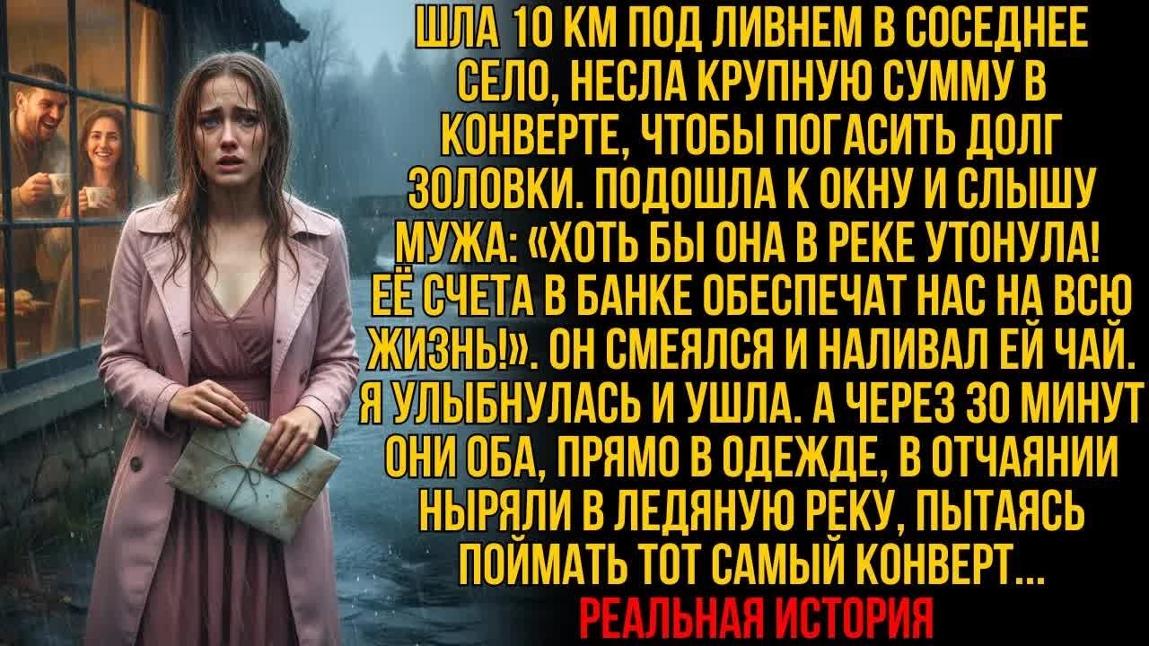 Шла 10 км под дождем, чтобы помочь золовке… Но услышав слова мужа, я ШВЫРНУЛА этот конверт в РЕКУ…!
