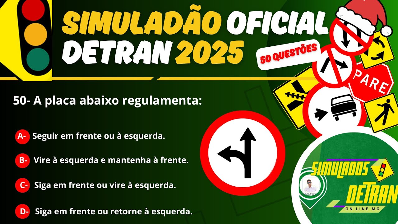 SIMULADÃO do Detran Oficial 2026 - 50 Questões de uma Prova Real - Conquiste sua Aprovação em 2025 ✅