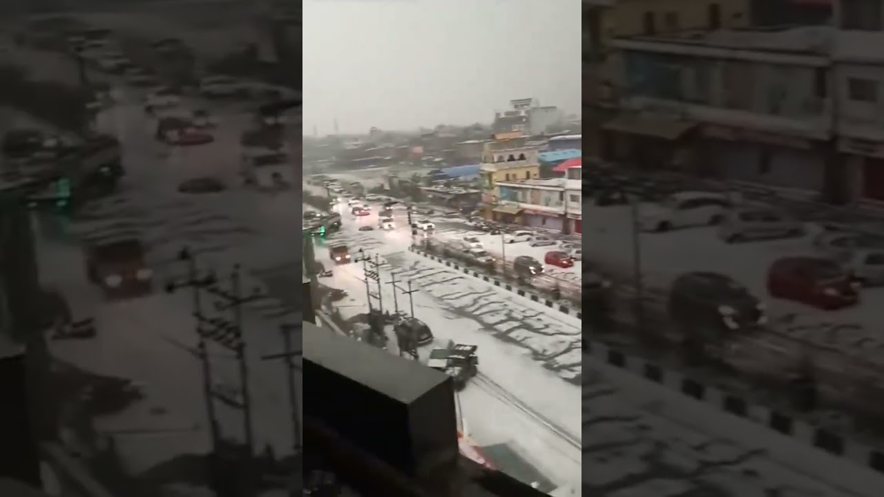 heavy snowfall in imphal#snowfall #rain #manipur #imphal #trending ,🙏🙏
