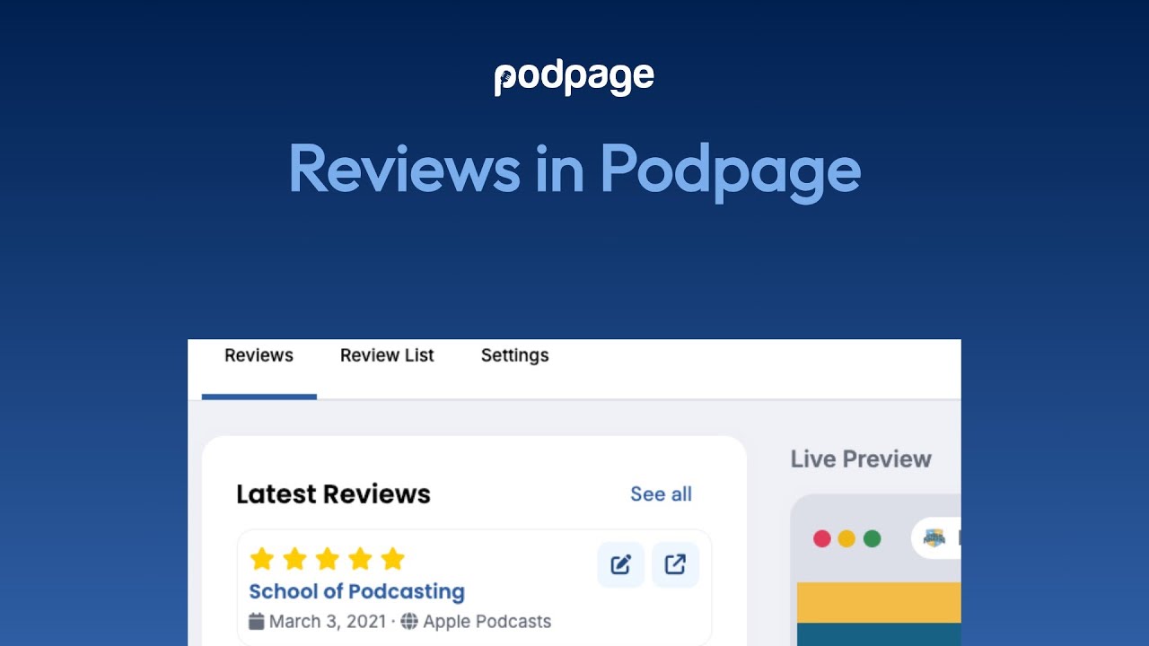 Reviews in Podpage