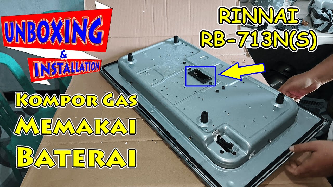 Kompor Gas Rinnai RB-713N(S) Tiga Tungku Tanam Stainless