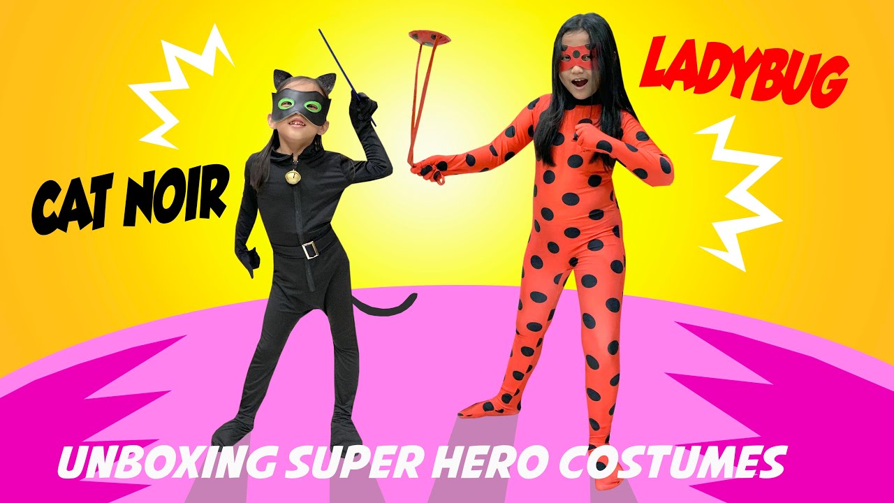 Unboxing Kostum Miraculous Ladybug dan Cat Noir | Pixel Drama Superhero Cosplay