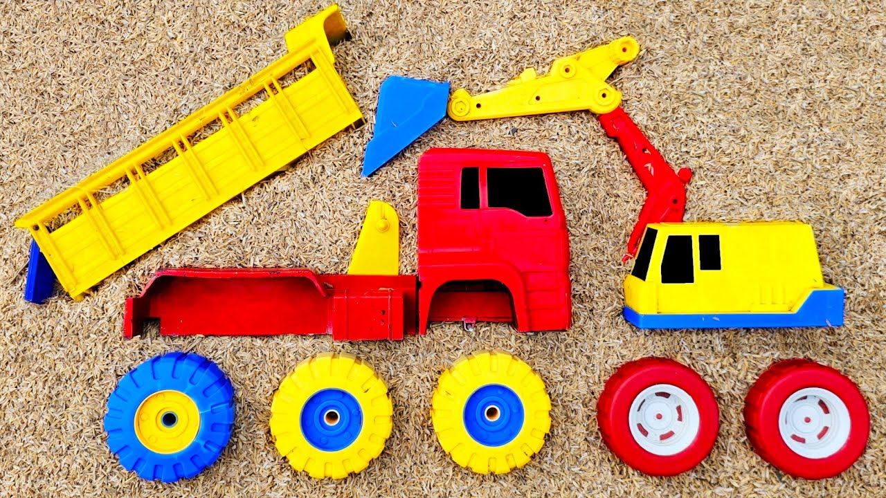 Mencari dan Merakit Mobil Mobilan Truk Molen Besar, Beko Excavator,Truk Oleng Tayo,Crane,Bis Telolet