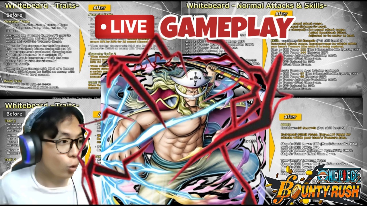 WHITEBEARD LIVE GAMEPLAY BEFORE BUFFED!||ONPIECE BOUNTY RUSH