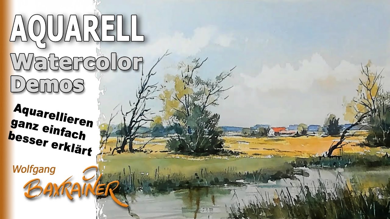 Aquarell-Landschafts-Übung - einfach und zügig gemalt…