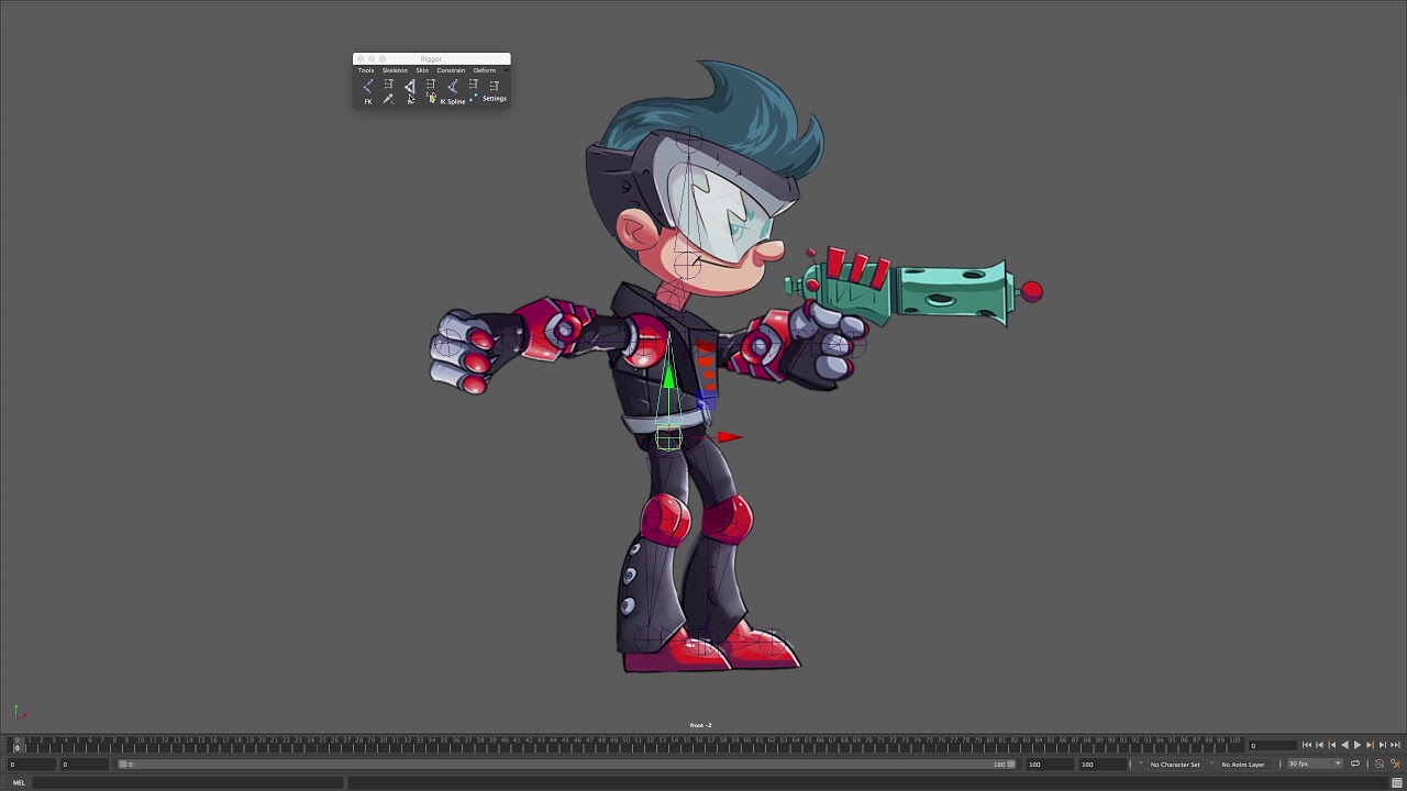 2d Character Setup using Rigger for Maya