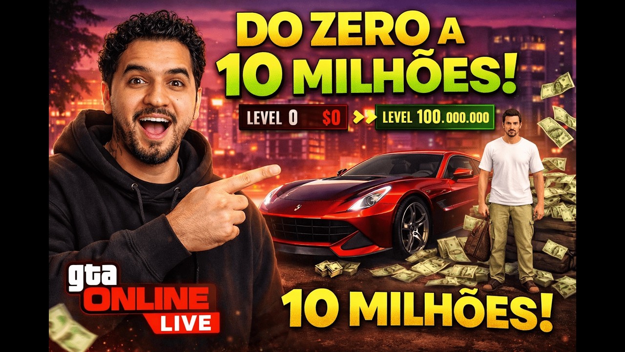 AO VIVO🔥GTA V ONLINE! 😳🎥 0$ ATÉ 10 MILHÕES NO GTA ONLINE PC 🔥😏