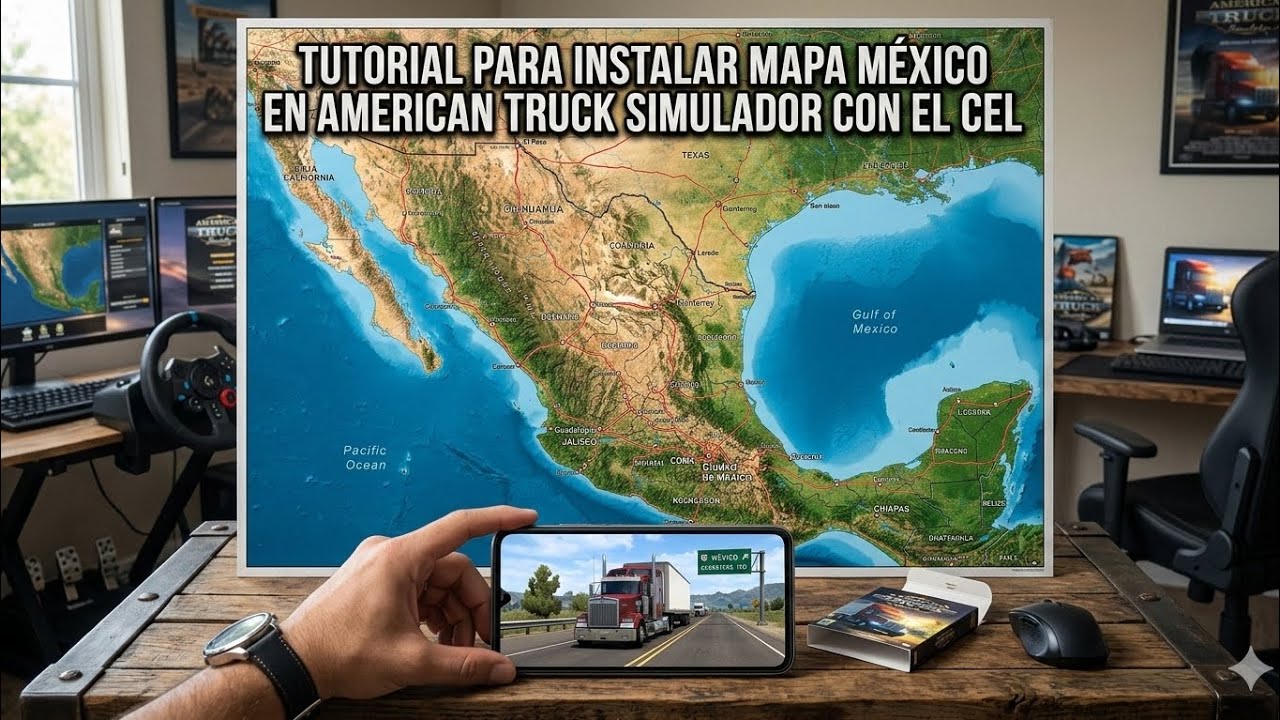 TUTORIAL PARA INSTALAR MAPA MÉXICO EN AMERICAN TRUCK SIMULADOR CON EL CEL