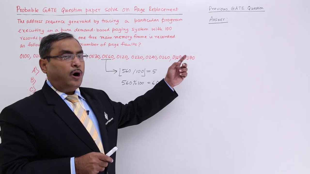 Page Replacement GATE Problem 1