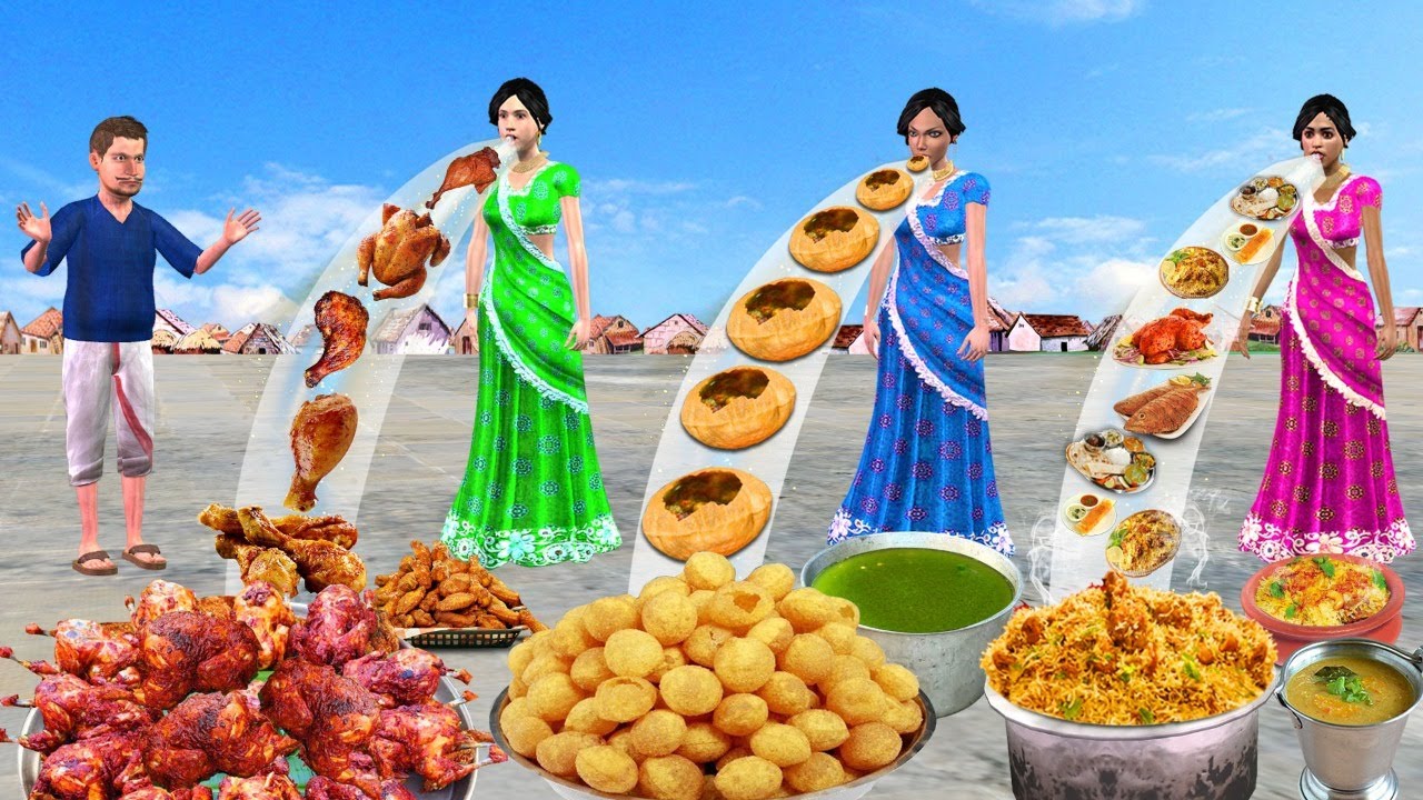 जादुई तीन बेटी Jadui Teen Beti Food Challenge Comedy Video  Hindi  Comedy Video