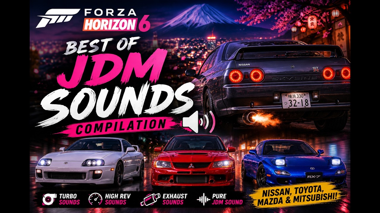 Best JDM Sounds in Forza Horizon 6 | Skyline R32, RX-7, Supra & Evo | #forzahorizon6 #fh6 #jdm