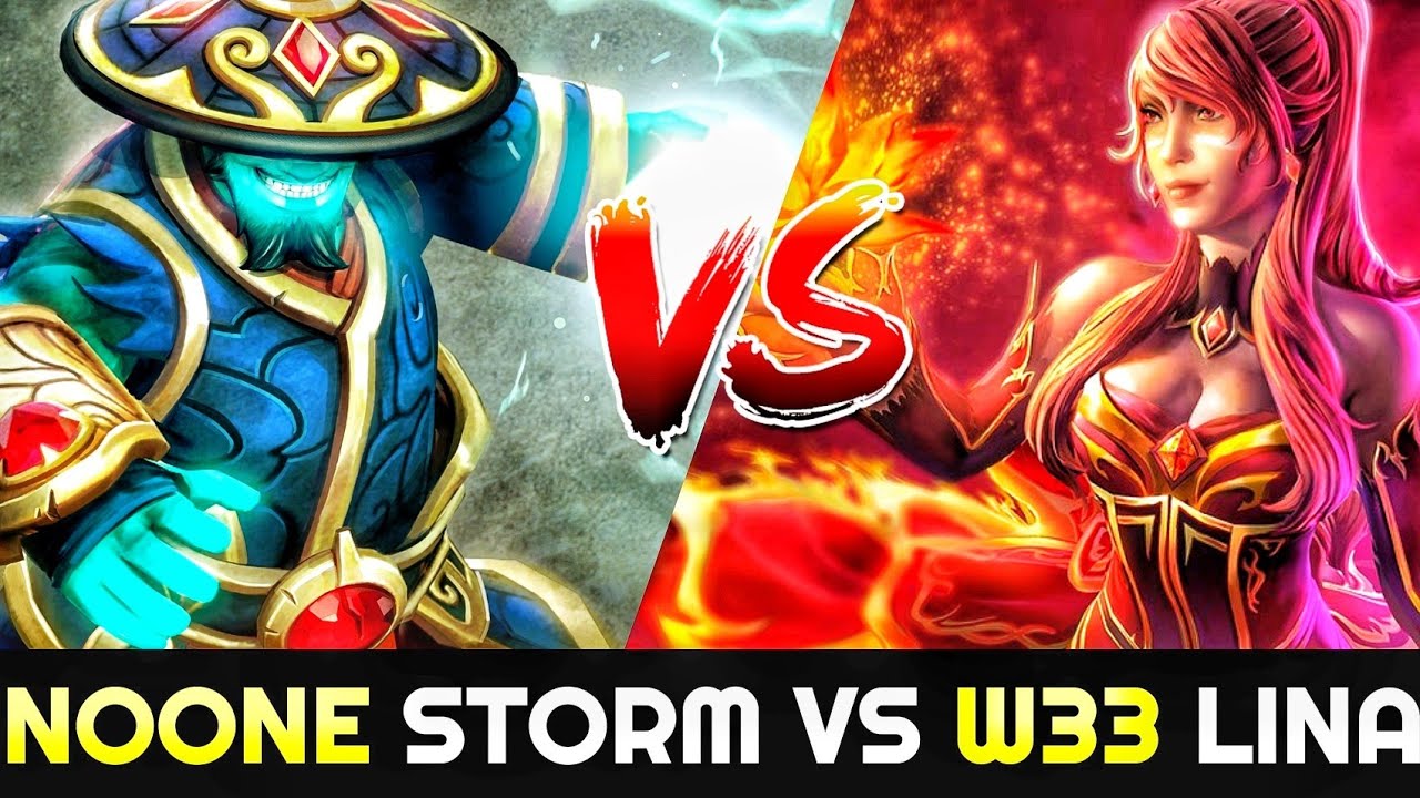 NOONE Mid Storm Spirit vs W33 Lina - Master Mid Player Show Time Rampage Gameplay 7.25 Dota 2