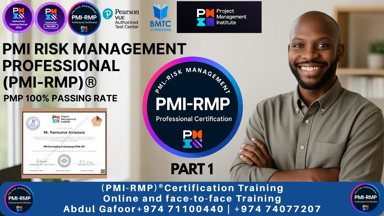 Become a PMI&ndash;RMP Certified Professional | Risk Management Training PMI-RMP Certification Prep Part 1