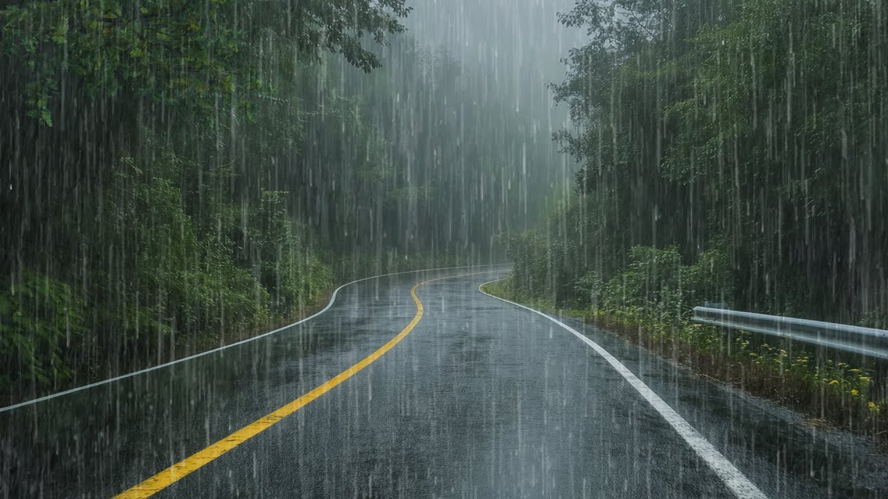 Rain noises for sleep &ndash; Heavy Rain on Road for Deep Sleep, Focus & Inner Peace
