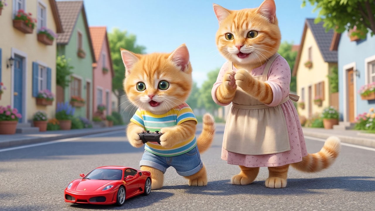 🐱✨The Dream Journey: Mama Cat and Ginger Kitten Work Hard to Make Their Dreams Come True