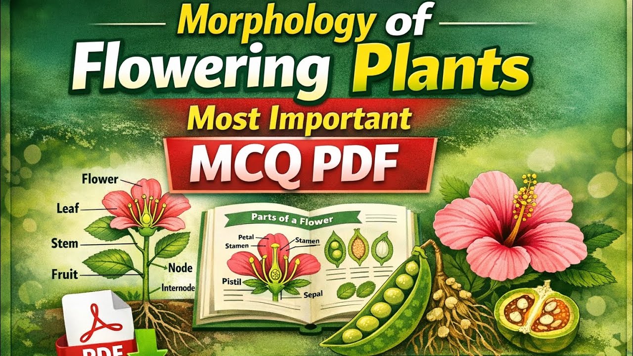 Morphology of Flowering Plants Most Important MCQ PDF 🔥 | Class 11 Biology MCQ pdf  #biology mcq 