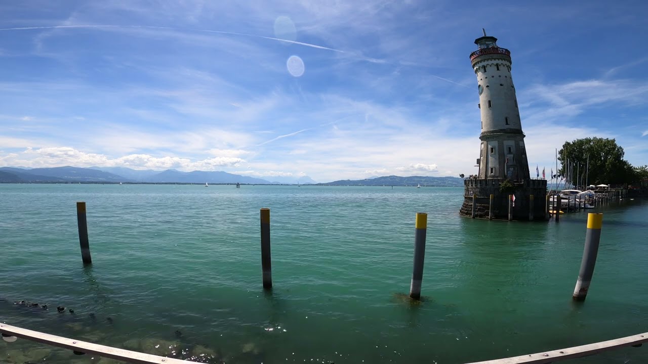 Lindau harbor entrance, Bodensee or Lake Constance, Bavaria, Germany