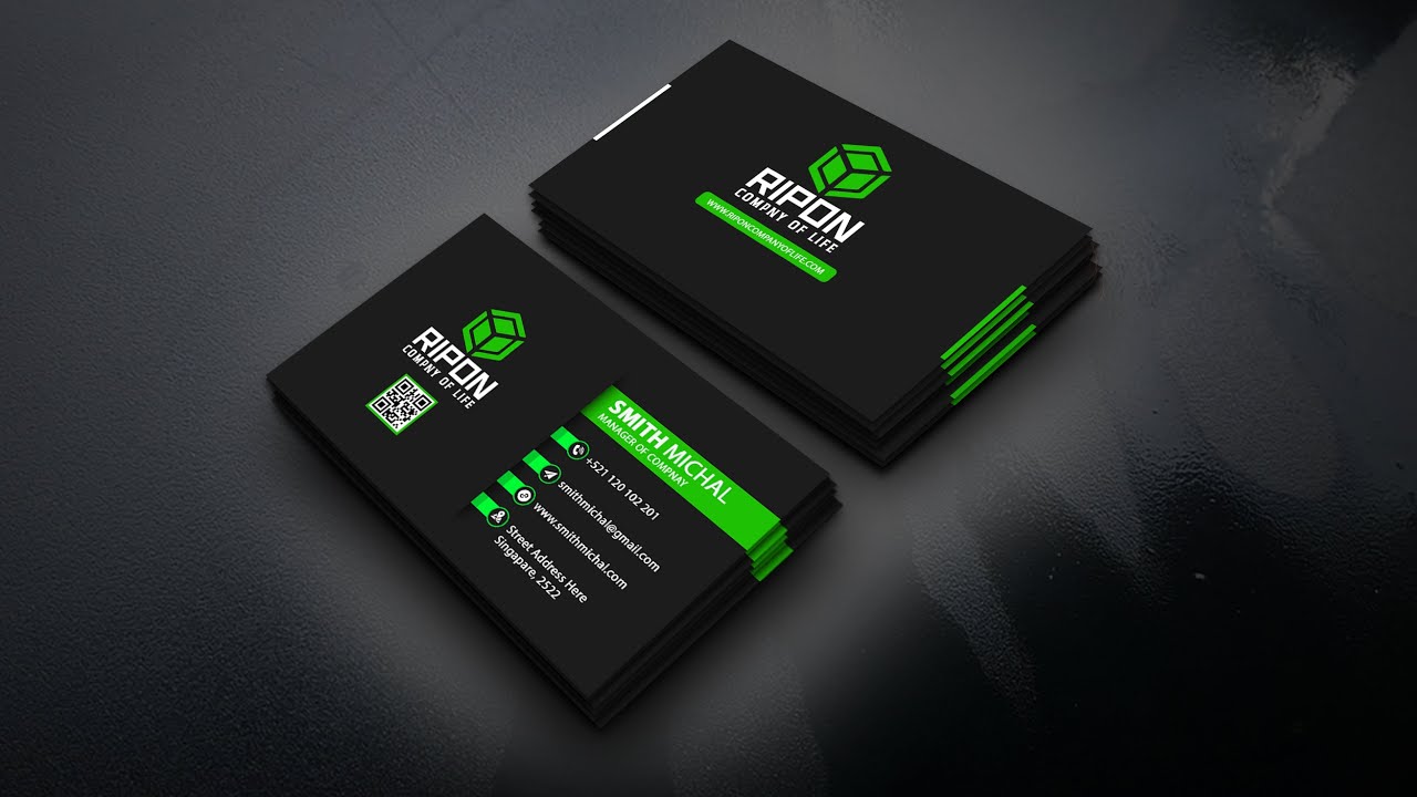 Creative Professional Modern Business Card design. Adobe photoshop Tutorial-2025