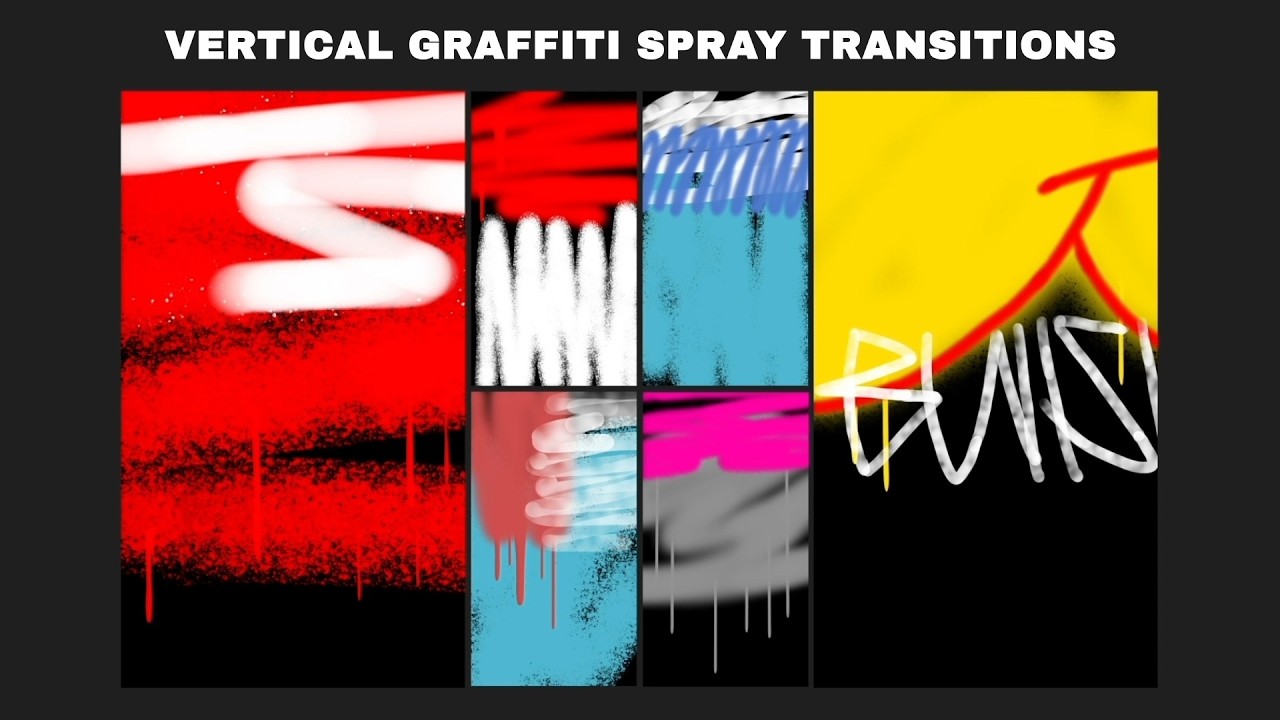 Urban Street Art Wipes - Vertical Graffiti Spray Transitions (Ae)