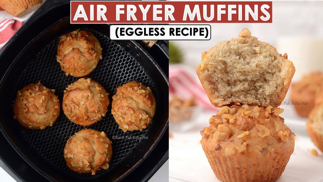 Air Fryer Banana Muffins (EGGLESS) | Air fryer muffins recipe without eggs