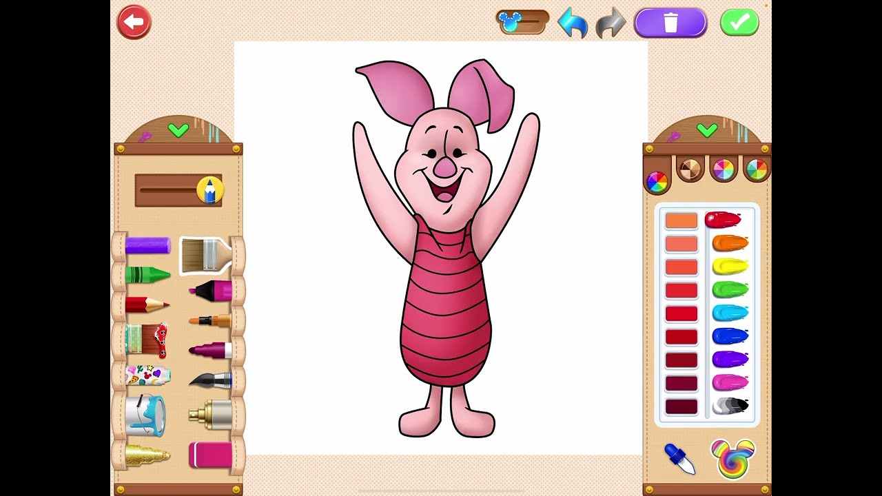 Disney Coloring World Plus Winnie the Pooh Franchise Cartoon Characters Spotlight Video