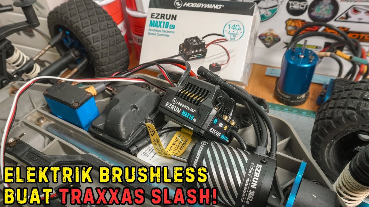 Hobbywing Max10 G2 140A with 3652 G3 4100kv Sensored Brushless Combo di Traxxas Slash 4x4 VXL SCT