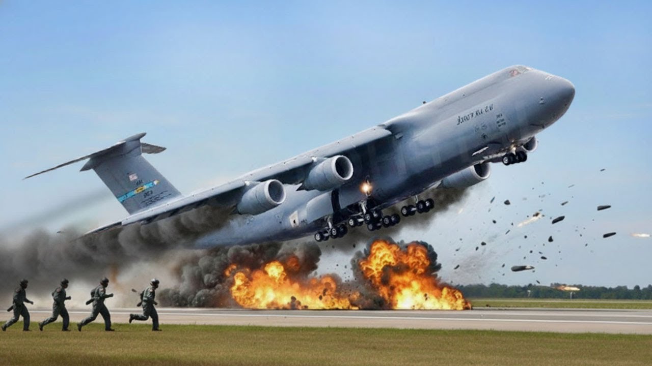 Венесуэла в шоке! Женщина-пилот самолета C-5 ВВС США совершила аварийный взлет на полной скорости.