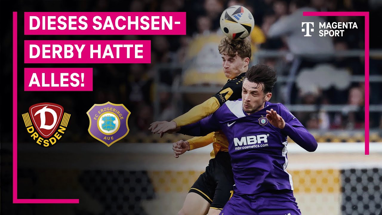 SG Dynamo Dresden - FC Erzgebirge Aue, Highlights mit Live-Kommentar | 3. Liga | MAGENTA SPORT