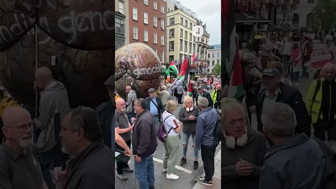 Palestine solidarity protest on Dame Street in Dublin