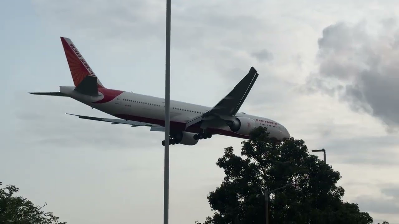 Air India landing - Mumbai to London - 