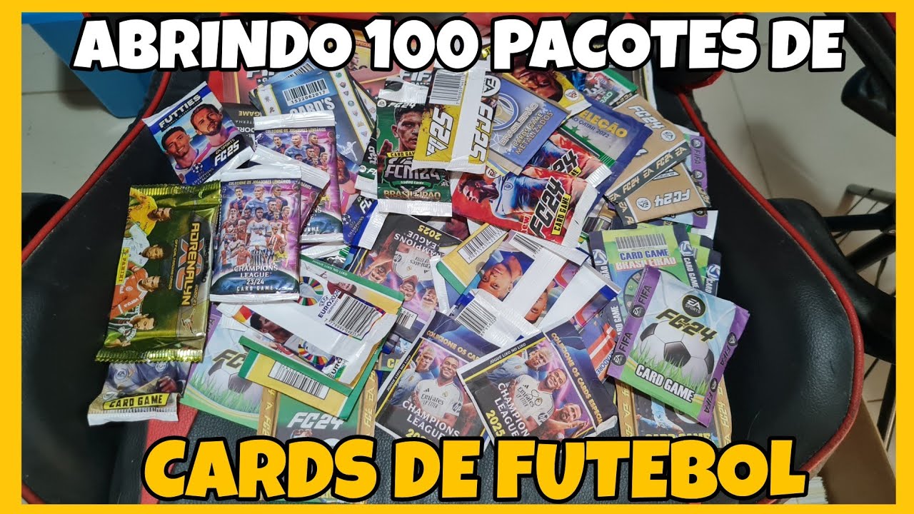ABRINDO 100 PACOTES DE CARDS DE FUTEBOL