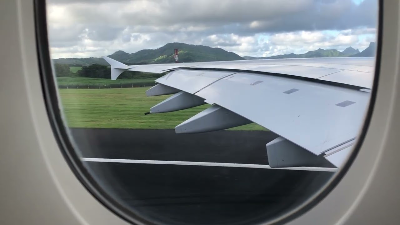 Emirates Airbus A380 Taxi And Take Off From Mauritius