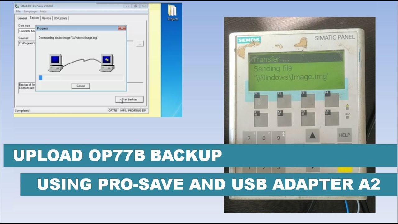 OP77B - Upload backup using Prosave