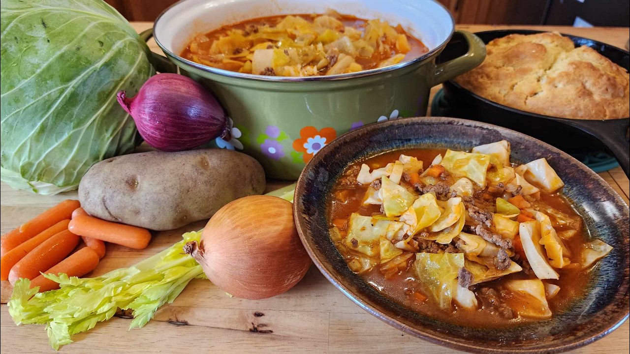 Cabbage Soup with Hamburger – Irish Cabbage Soup – The Hillbilly Kitchen 