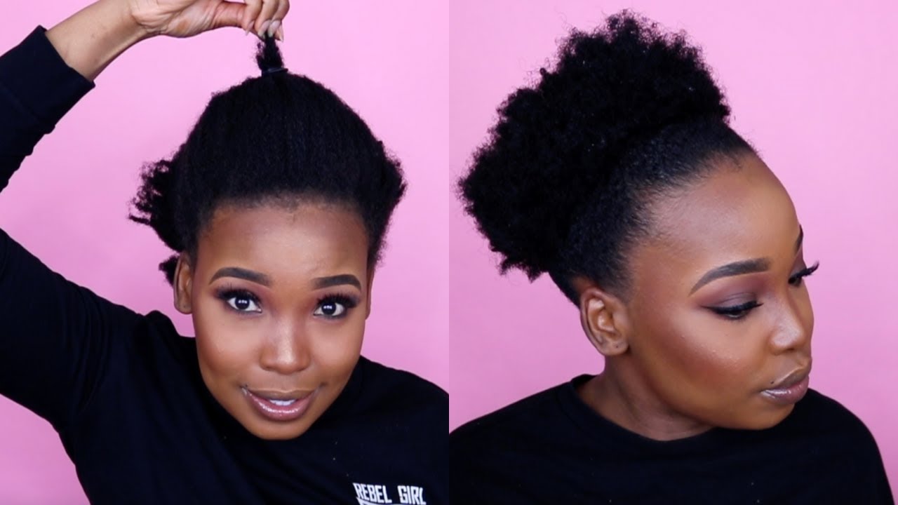 HOW TO DO A HIGH PUFF ON A SHORT NATURAL HAIR | (shoe lace method)