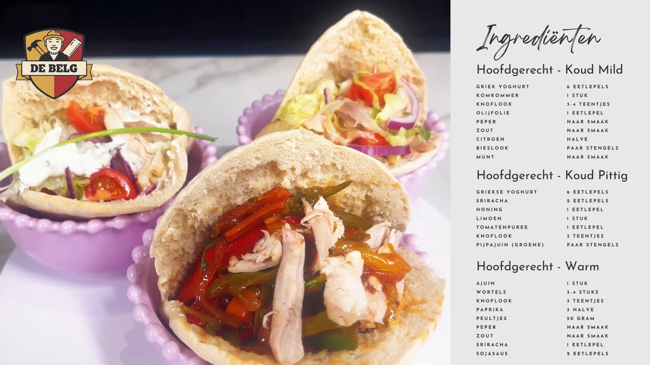3 overheerlijk pita braadkip broodjes . #food #cooking #chicken