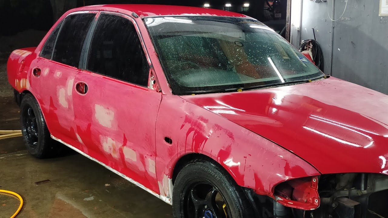 Proton Wira Repaint Change new Colour process